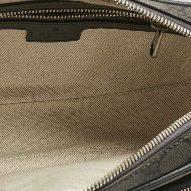 Pre Owned Gucci Grey GG Supreme Canvas and Leather Ophidia Shoulder Bag