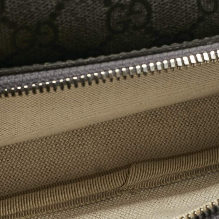 Pre Owned Gucci Grey GG Supreme Canvas and Leather Ophidia Shoulder Bag
