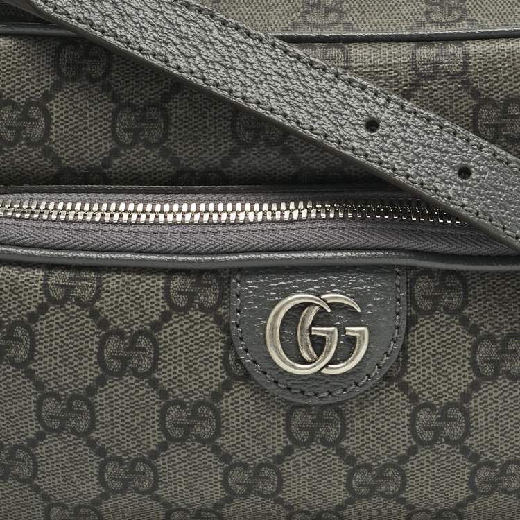 Pre Owned Gucci Grey GG Supreme Canvas and Leather Ophidia Shoulder Bag