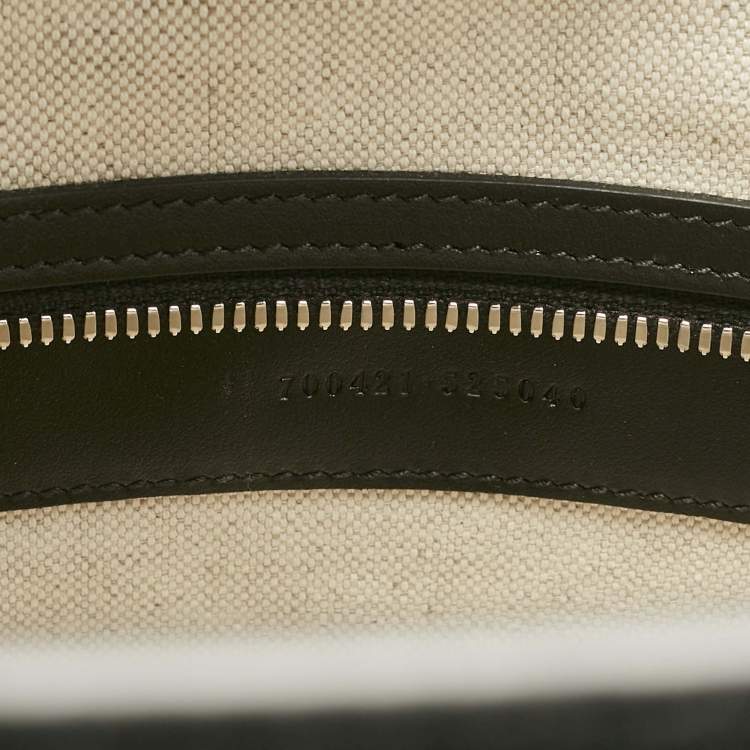 Pre Owned Gucci Black GG Embossed Leather Medium Tote 