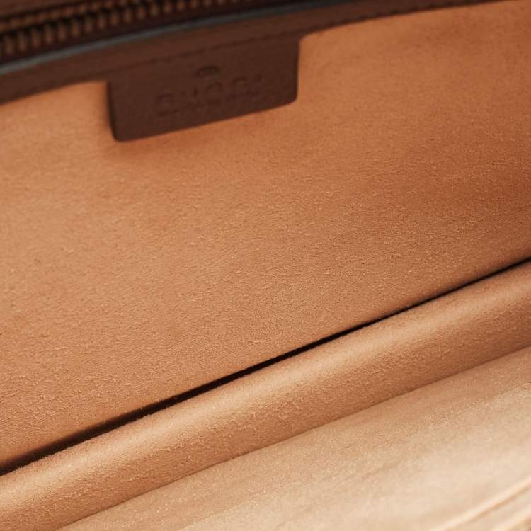 Pre Owned Gucci Brown/Beige GG Supreme Canvas Web Ophidia Portfolio Pouch