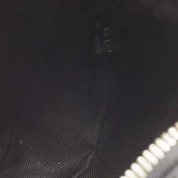 Pre Owned Gucci Black GG Supreme Canvas and Leather Web Messenger Bag