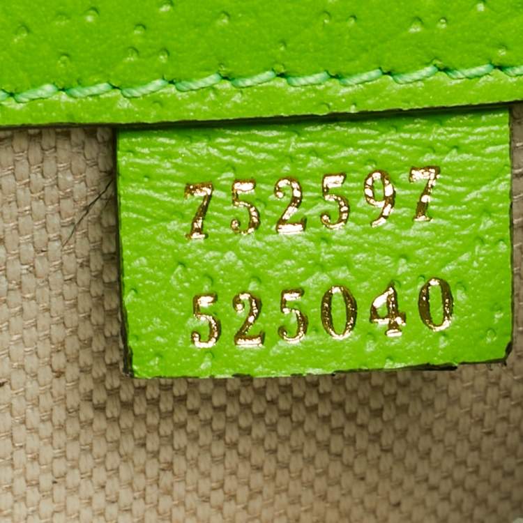 Pre Owned Gucci Neon Green/Beige GG Supreme Canvas and Leather Ophidia Belt Bag