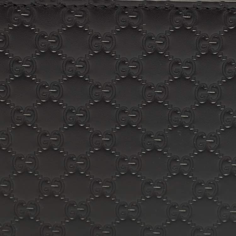 Pre Owned Gucci Black Microguccissima Leather Bifold Wallet