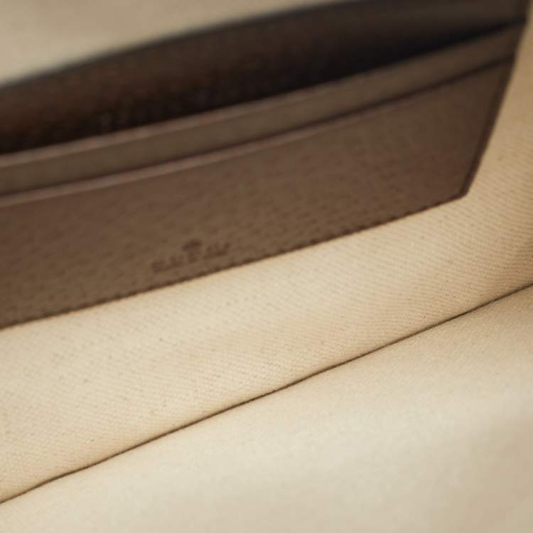 Pre Owned Gucci Beige/Ebony GG Supreme Canvas and Leather Ophidia Pouch