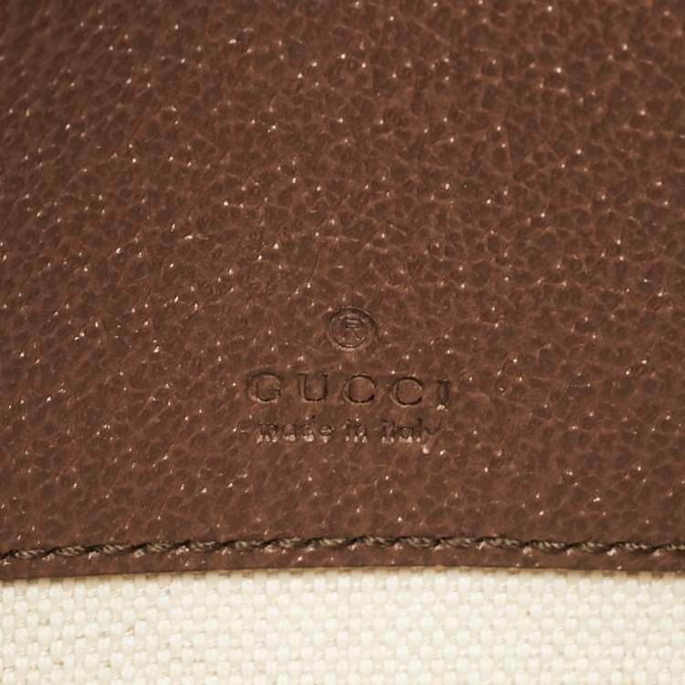 Pre Owned Gucci Beige/Ebony GG Supreme Canvas and Leather Ophidia Pouch