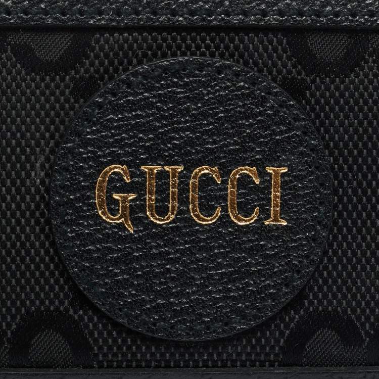 Pre Owned Gucci Black GG Nylon and Leather Off The Grid Card Case