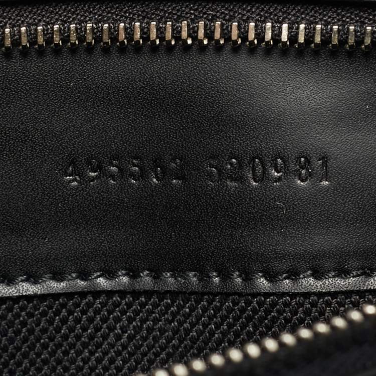 Pre Owned Gucci Black GG Supreme Canvas and Leather Wristlet Pouch