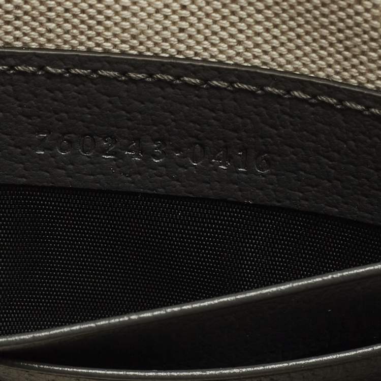 Pre Owned حقيبة صغيرة غوتشي جلد وكانفاس سوبر يم جي جي رمادي أوفيديا