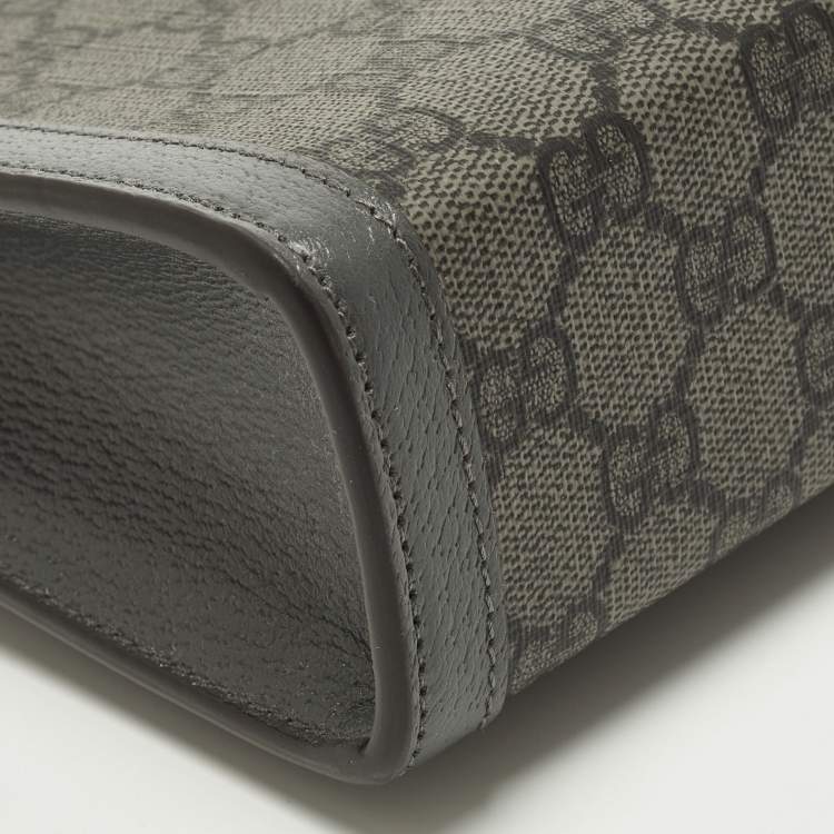 Pre Owned حقيبة صغيرة غوتشي جلد وكانفاس سوبر يم جي جي رمادي أوفيديا