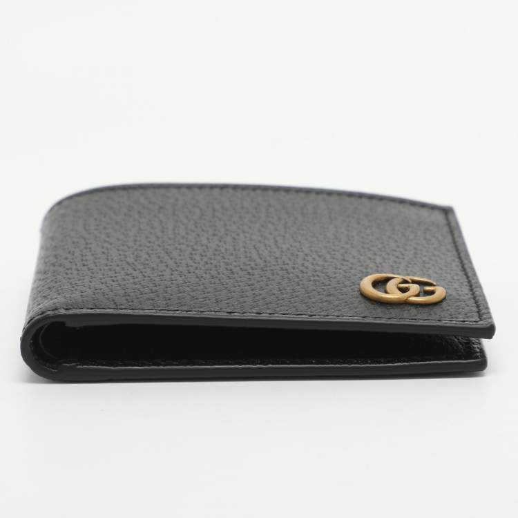 Pre Owned Gucci GG Marmont Black Leather Bifold Wallet