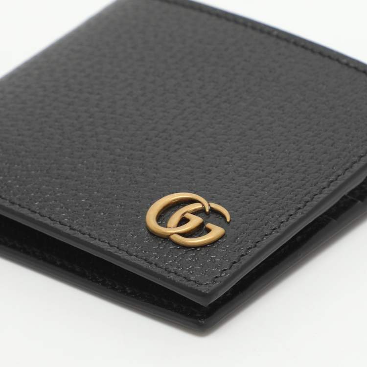 Pre Owned Gucci GG Marmont Black Leather Bifold Wallet