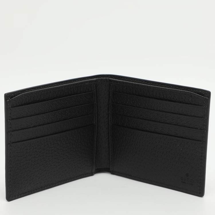 Pre Owned Gucci GG Marmont Black Leather Bifold Wallet