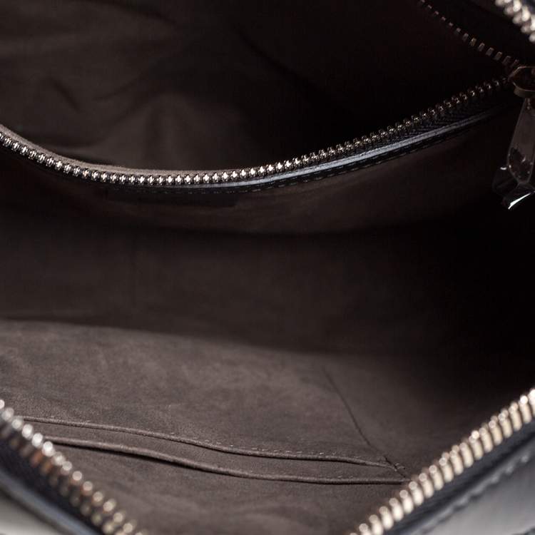 Pre Owned Gucci Black Guccissima Leather Messenger Bag