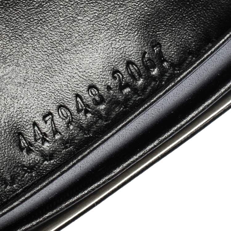 Pre Owned Gucci Black Guccissima Leather Bifold Card Holder
