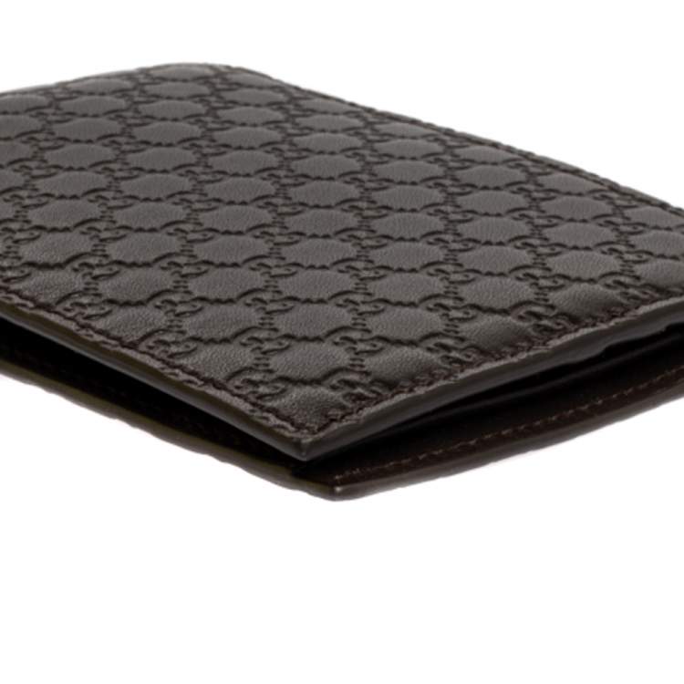 Pre Owned Gucci Brown GG Microguccissima Leather Bifold Wallet