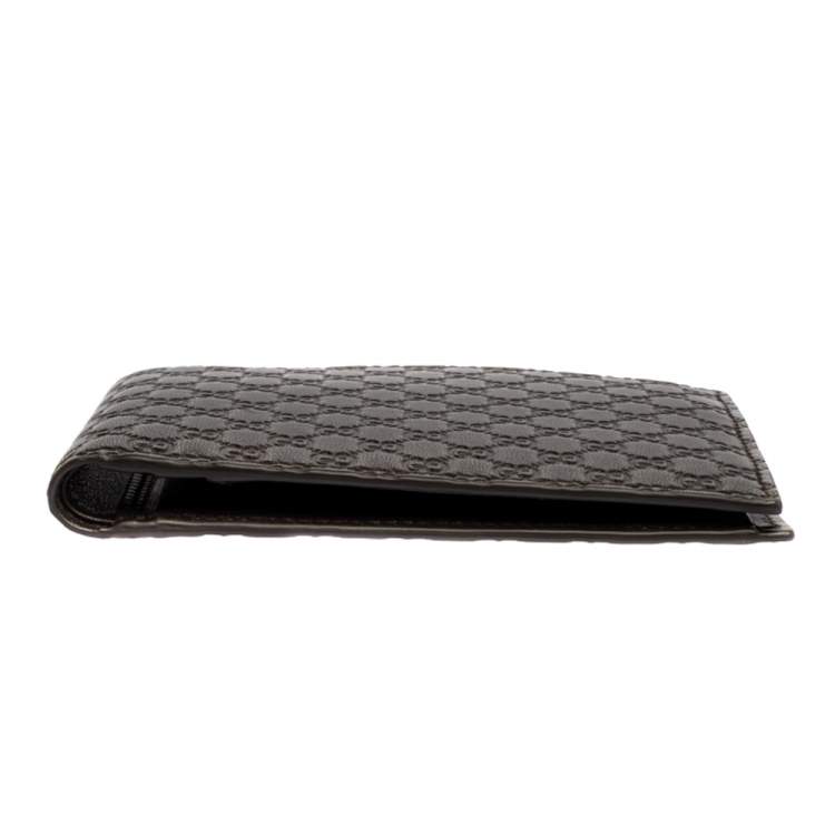 Pre Owned Gucci Brown GG Microguccissima Leather Bifold Wallet