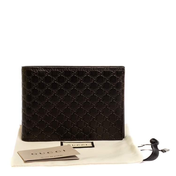 Pre Owned Gucci Brown GG Microguccissima Leather Bifold Wallet