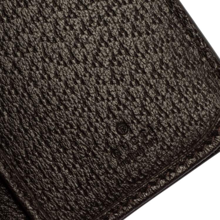Pre Owned Gucci Brown Leather GG Marmont Long Bifold Wallet