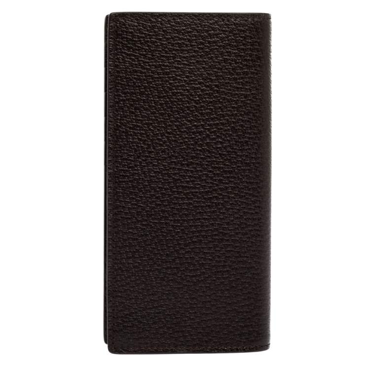 Pre Owned Gucci Brown Leather GG Marmont Long Bifold Wallet