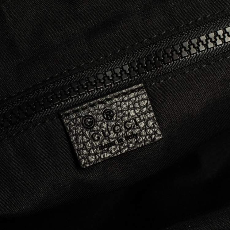 Pre Owned Gucci Black GG Nylon and Leather Messenger Bag