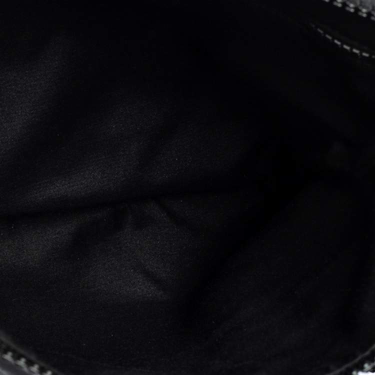 Pre Owned Gucci Black GG Nylon and Leather Small Messenger Bag
