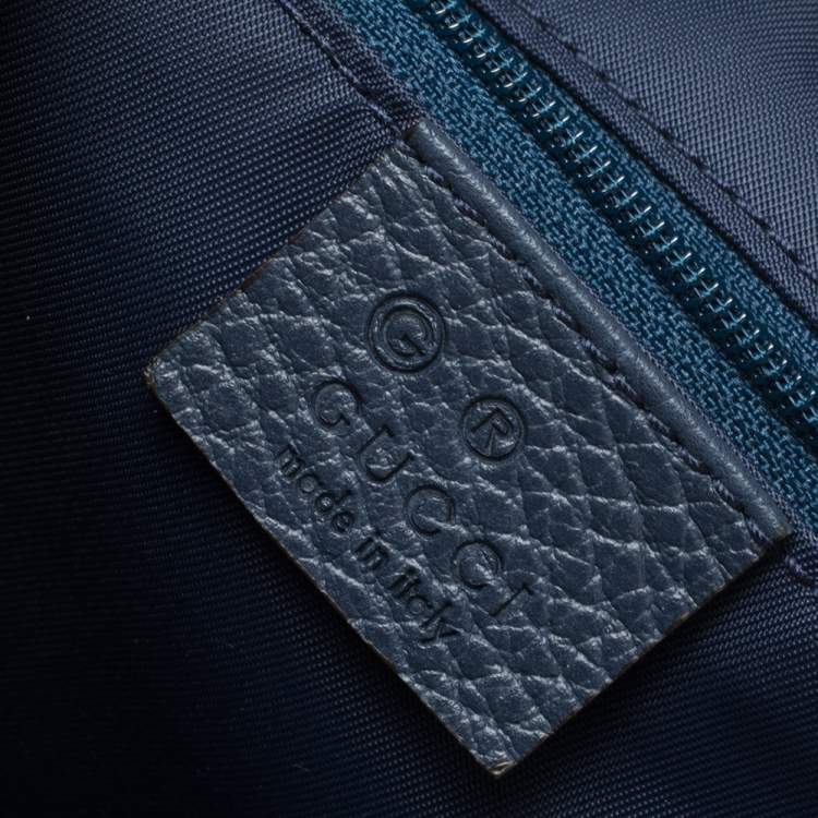 Pre Owned Gucci Blue GG Nylon and Leather Toiletry Pouch