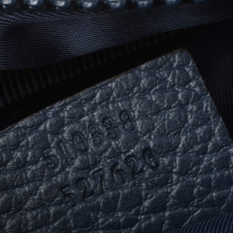 Pre Owned Gucci Blue GG Nylon and Leather Toiletry Pouch