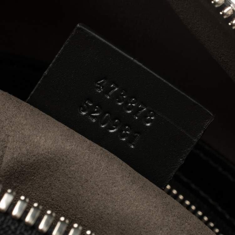 Pre Owned Gucci Black Guccissima Leather Messenger bag