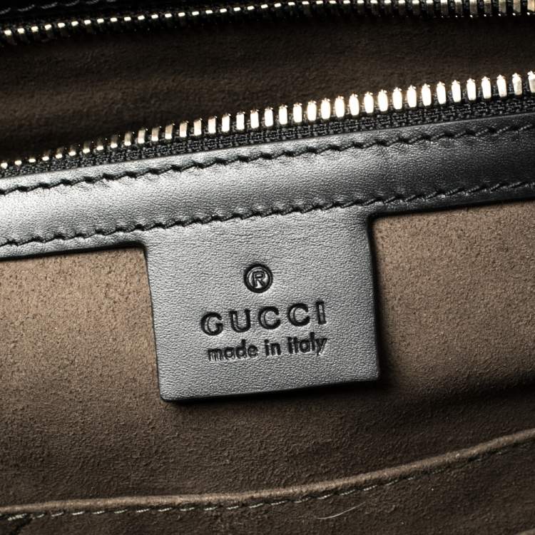 Pre Owned Gucci Black Guccissima Leather Briefcase