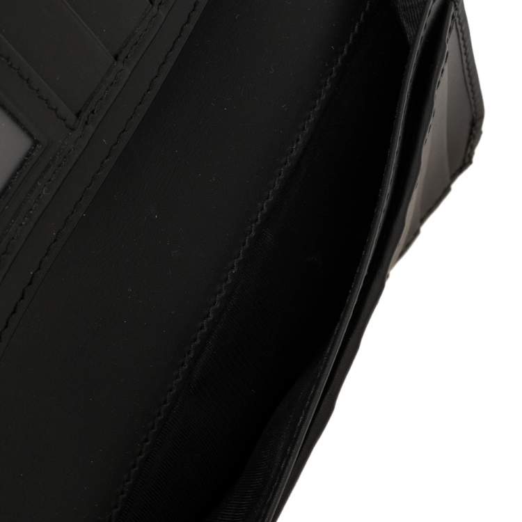 Pre Owned Gucci Black Guccissima Leather Web Long Wallet