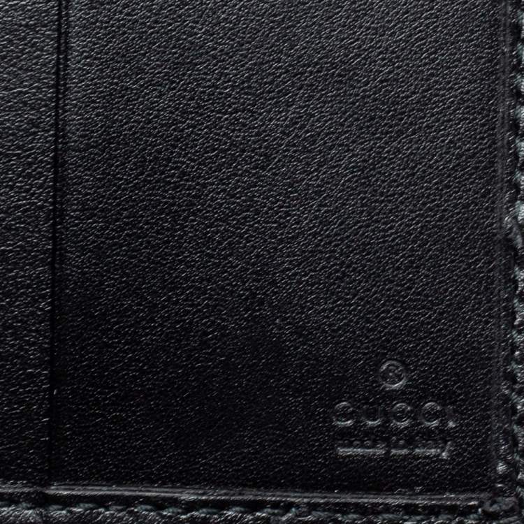 Pre Owned Gucci Black G Rhombus Quilted Leather Bifold Passport Holder