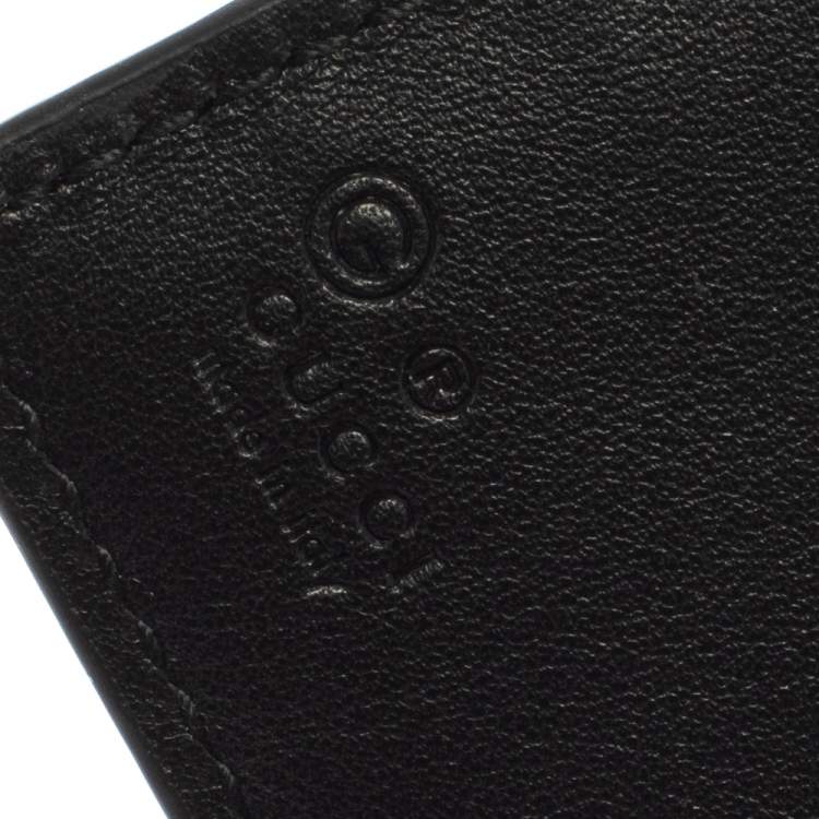 Pre Owned Gucci Black Leather Microguccissima Bifold Wallet