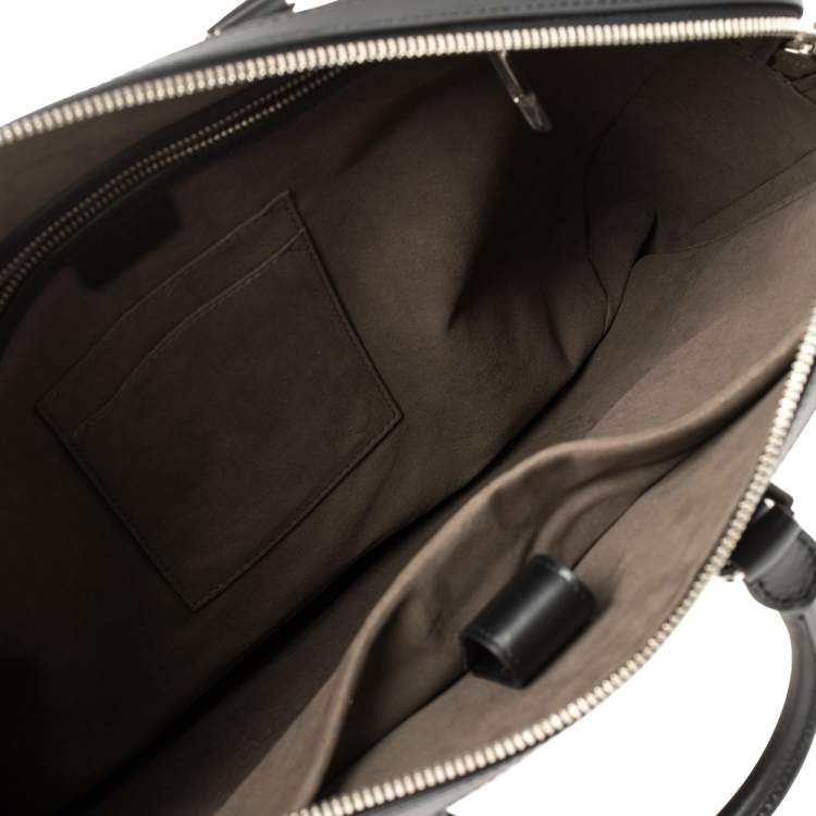 Pre Owned Gucci Black Guccissima Leather Briefcase