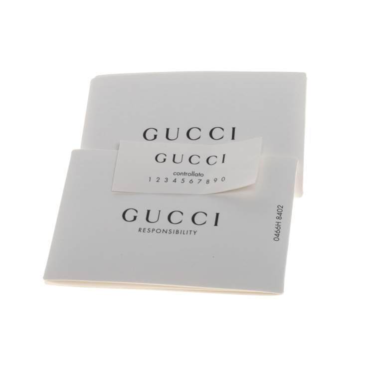 Pre Owned Gucci Off White Leather Logo Print Backpack