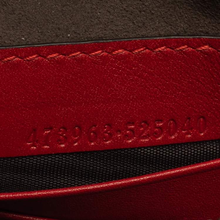 Pre Owned Gucci Red Guccissima Leather Wristlet Pouch