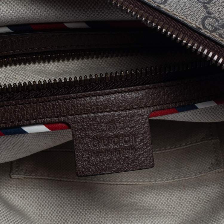 Pre Owned Gucci Beige GG Supreme Canvas and Leather Courrier Messenger Bag