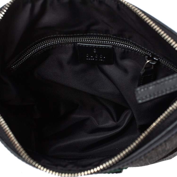 Pre Owned Gucci Beige GG Supreme Canvas Web Flat Messenger Bag