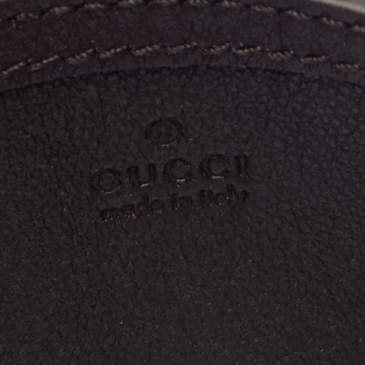 Pre Owned Gucci Dark Brown Guccissima Leather ID Window Card Case