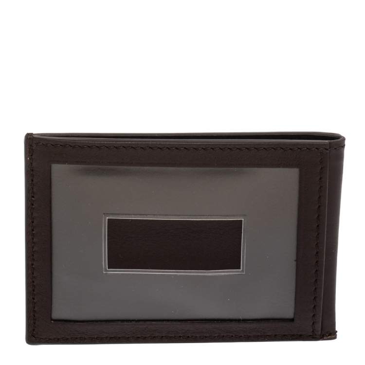Pre Owned Gucci Dark Brown Guccissima Leather ID Window Card Case