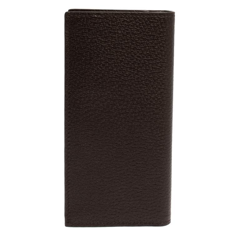 مملوكة مسبقًا Gucci Brown Leather GG Marmont Long Bifold Wallet