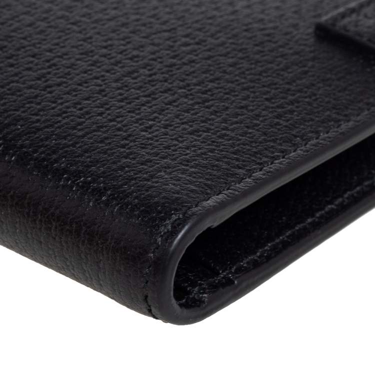Pre Owned Gucci Black Leather Web Bifold Wallet