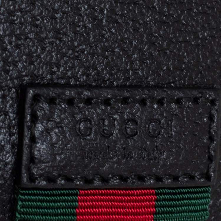 Pre Owned Gucci Black Leather Web Bifold Wallet
