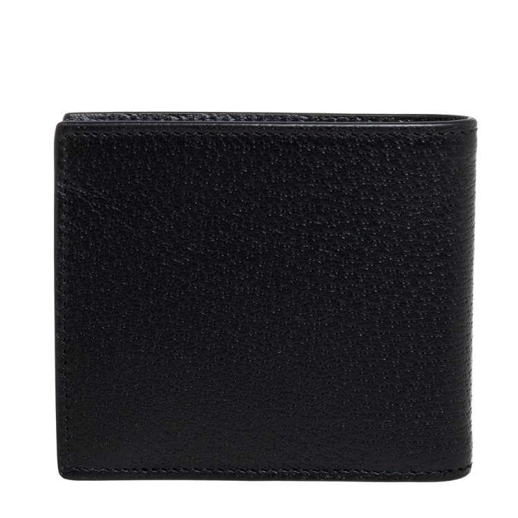 Pre Owned Gucci Black Leather Web Bifold Wallet