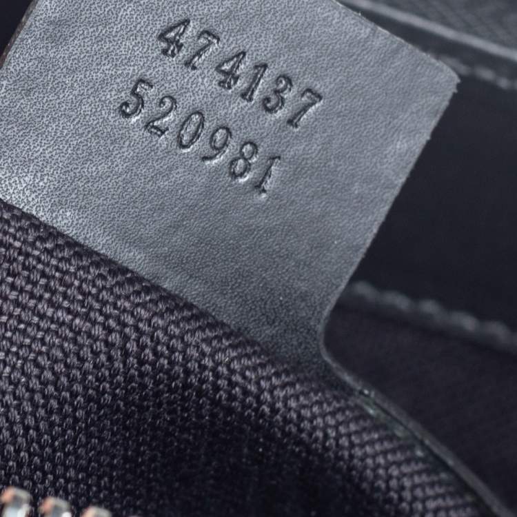 Pre Owned Gucci Black Tiger Print GG Supreme Messenger Bag