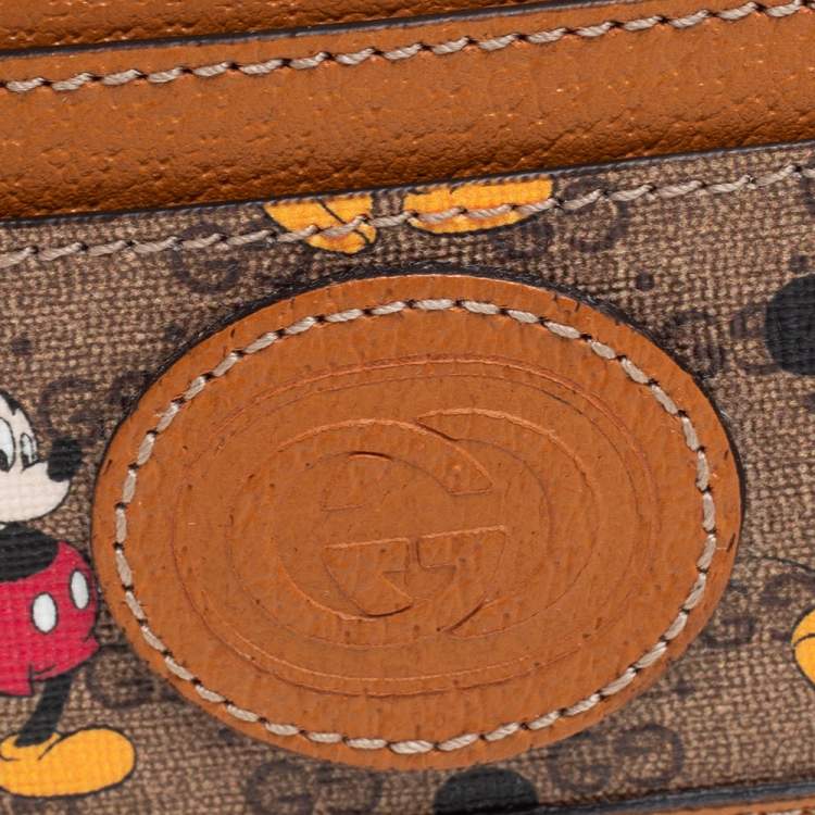 مملوكة مسبقًا Gucci x Disney GG Supreme Monogram Canvas And Leather Mickey Mouse Card Holder