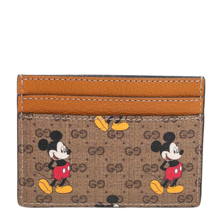 مملوكة مسبقًا Gucci x Disney GG Supreme Monogram Canvas And Leather Mickey Mouse Card Holder