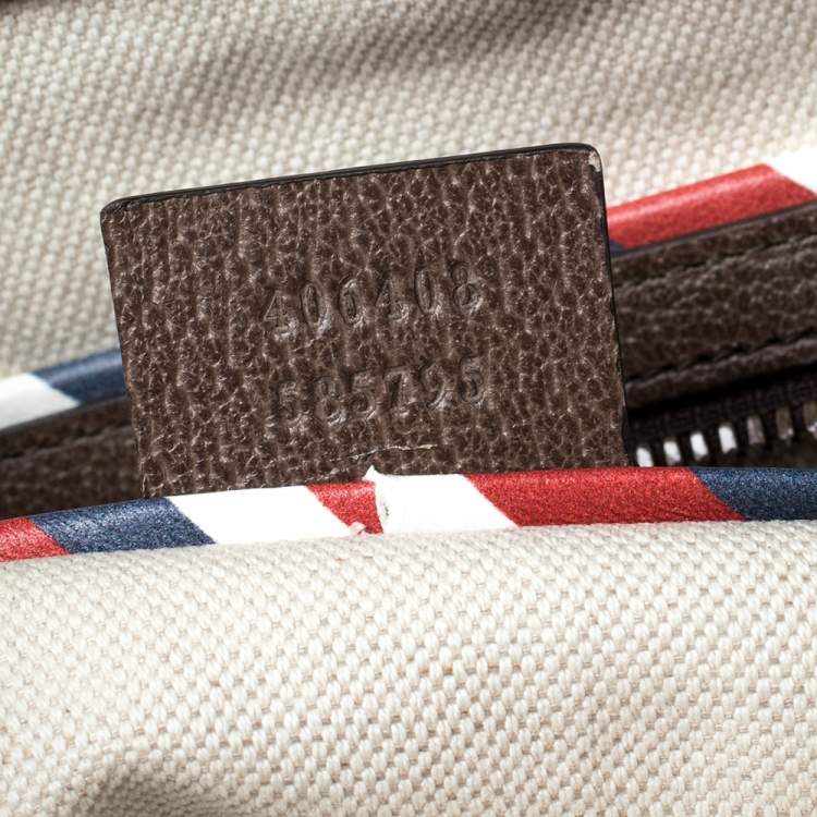 Pre Owned Gucci Beige GG Supreme and Leather Courrier Messenger Bag