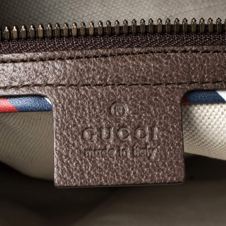 Pre Owned Gucci Beige GG Supreme and Leather Courrier Messenger Bag