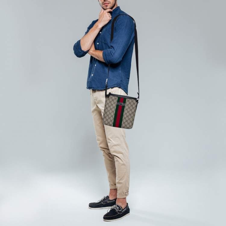 Gucci Flap Messenger Bag in Blue for Men